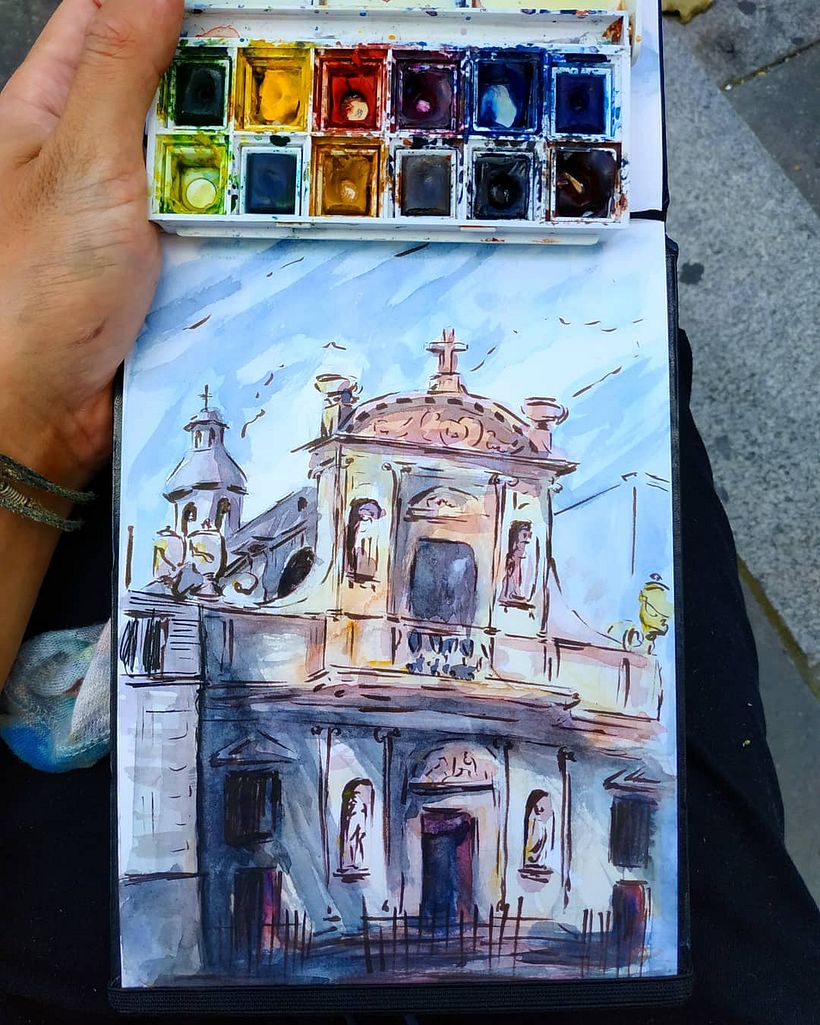My project in Architectural Sketching with Watercolor and Ink course 3