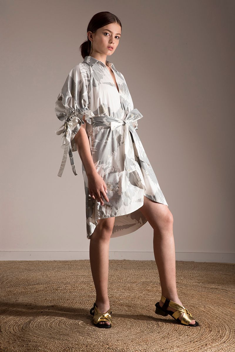 VESTIDO GRAFIA CAMISERO MAXIMANGA TEXTURA 0