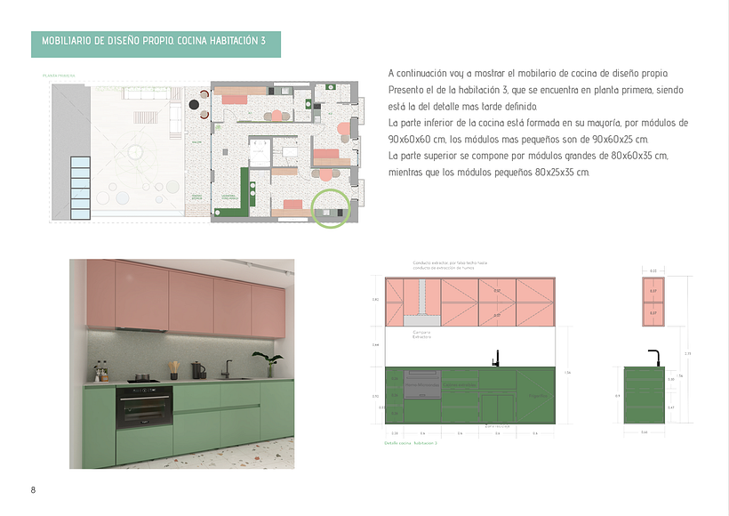 Planta Primera_ Habitación 3-Detalle cocina
