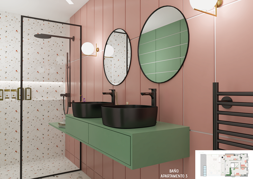 Planta Primera_ Habitación 3_ Baño doble