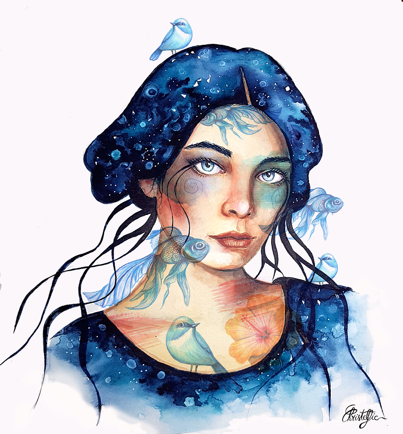 My project in Illustrated Portrait in Watercolor course -1