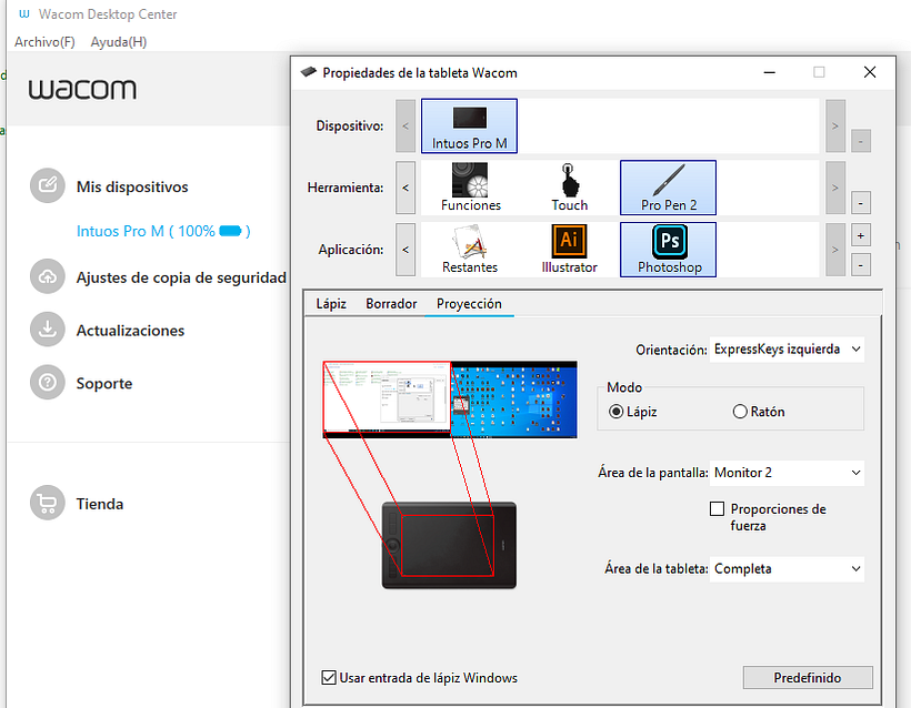 problema con la opcion de presion de la pluma en photoshop CC 2018 1