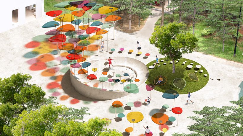 Coloursplash allows children to play in rain or shine, bringing them closer to nature 