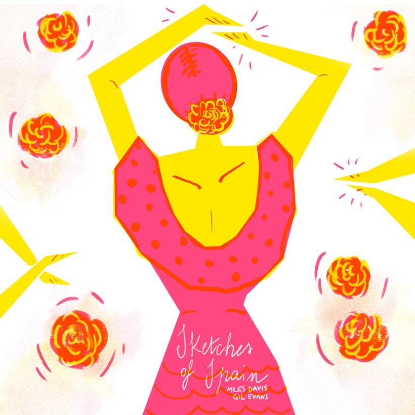 Dibujo digital 'falso risograph' sin textura