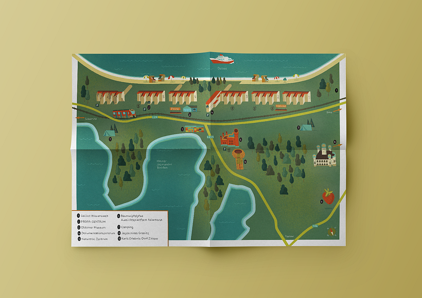 Reverso del flyer con el mapa.