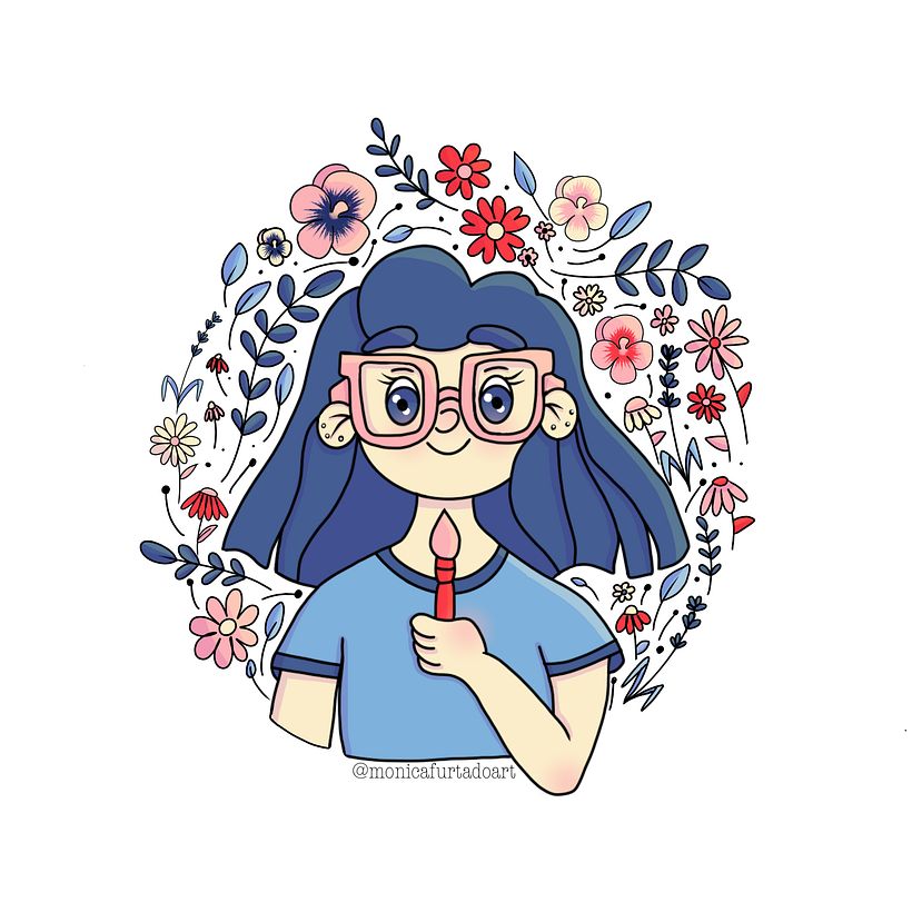 My project in Illustrated portraits with botanical elements course 0