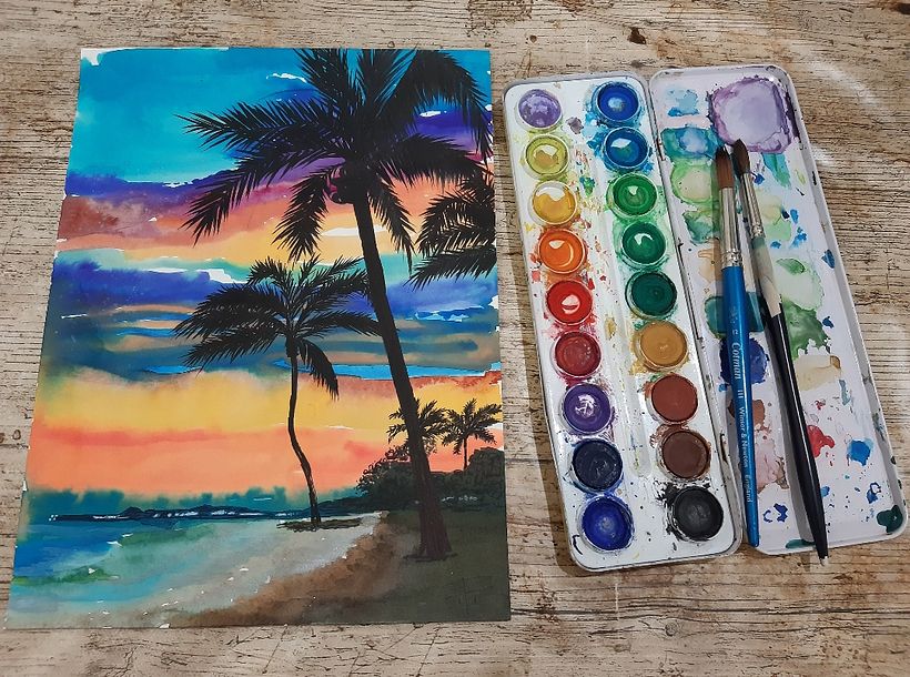 Atardecer en la playa 💛