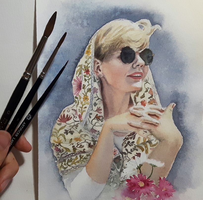 Artistic Portrait with Watercolours - my interpratation 0