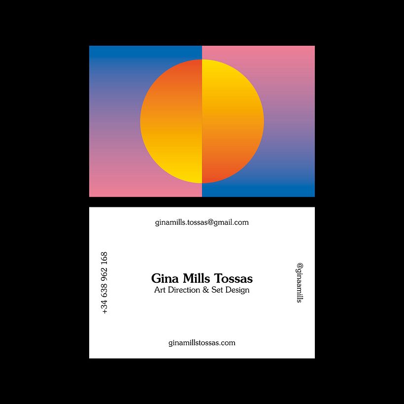 Business cards for Art Director & Set Designer Gina Mills Tossas 0