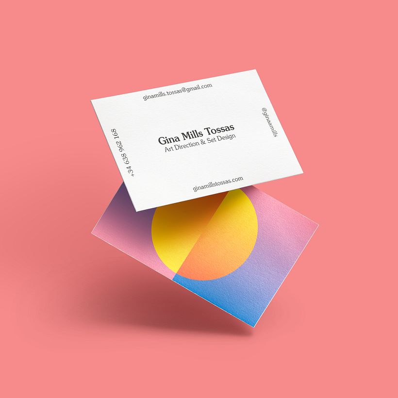 Business cards for Art Director & Set Designer Gina Mills Tossas 2