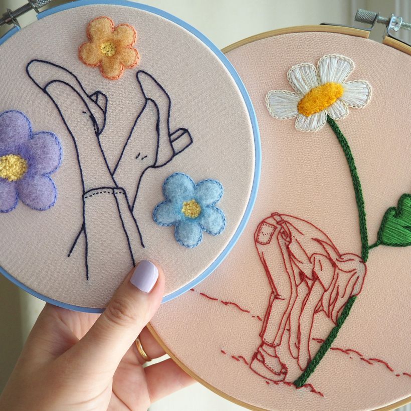 Needle Felted Daisies 9