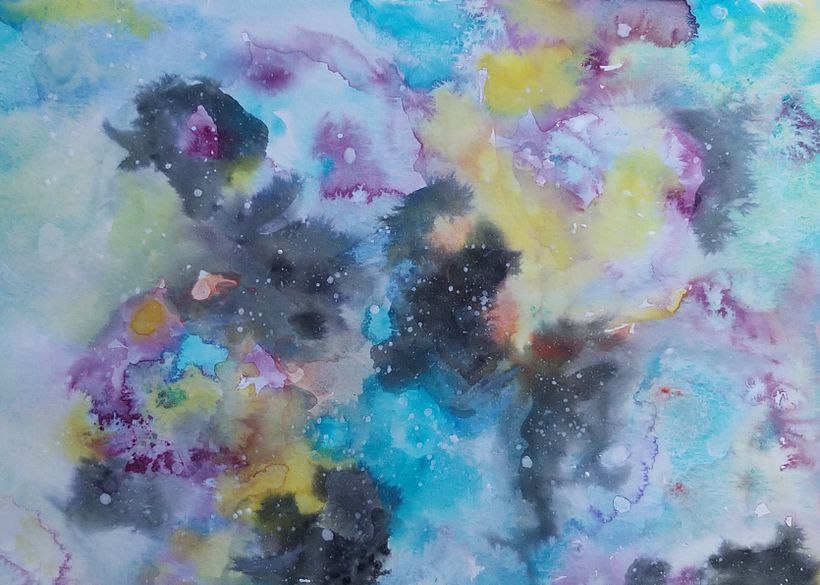 Galaxy full of stars and explosion