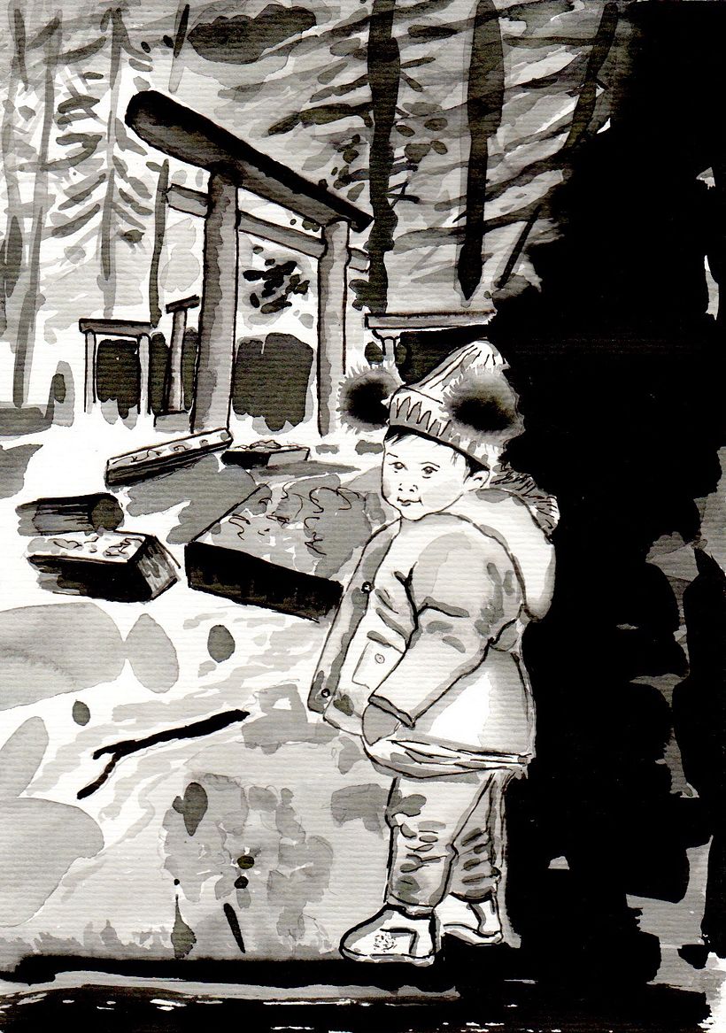 My project in India Ink Illustration with Japanese Influence course 1