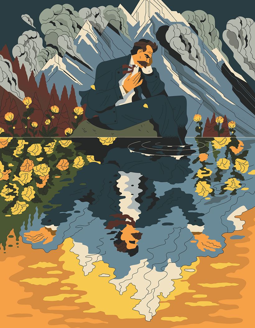 Ilustración final y así fue impresa. La única condición que tenía era usar colores otoñales, más sobrios. 