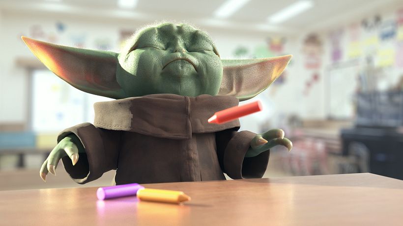 Baby Yoda in Kindergarten - 3D