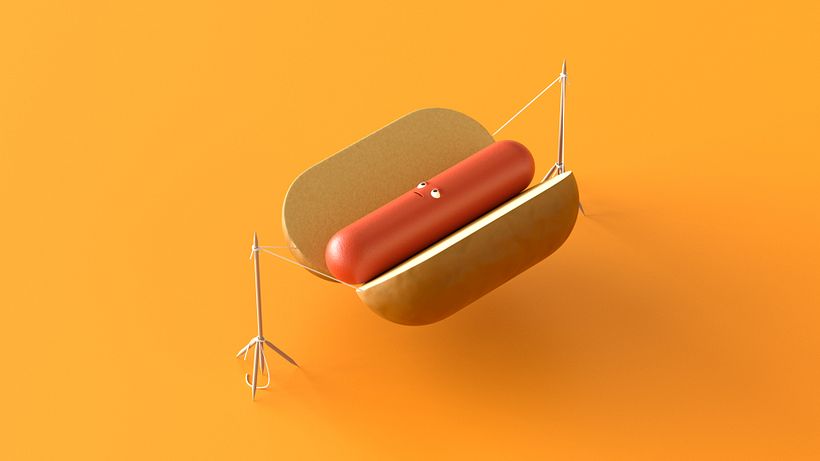 Chillin' Hot Dog - 3D