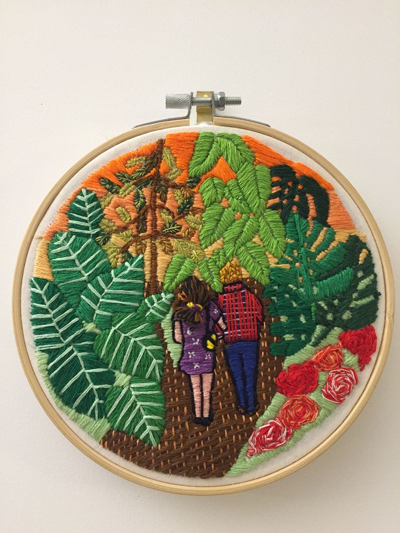 Es mi primer acercamiento al bordado, muy feliz con el resultado @Coricrafts