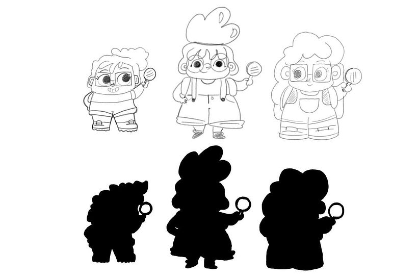 I liked few sketches completely different from each other, in some of them Chloe was short and square, in others she was tall