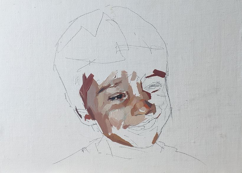 Retrato al óleo de mi hijo. 0