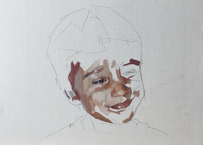 Retrato al óleo de mi hijo. 1