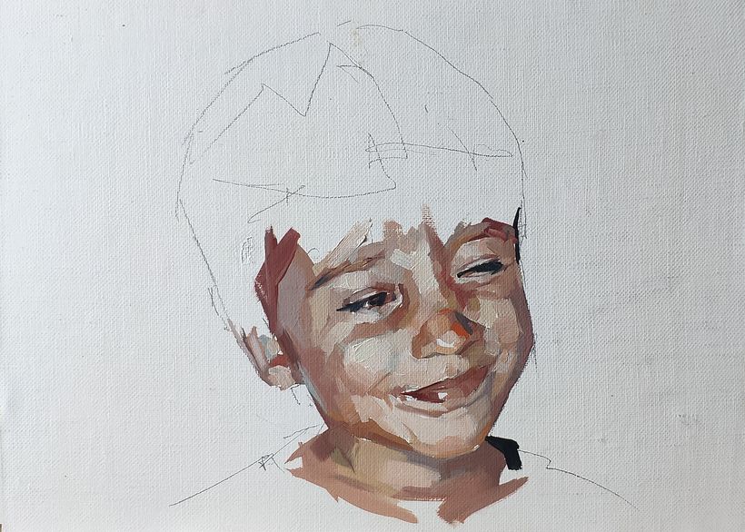 Retrato al óleo de mi hijo. 2