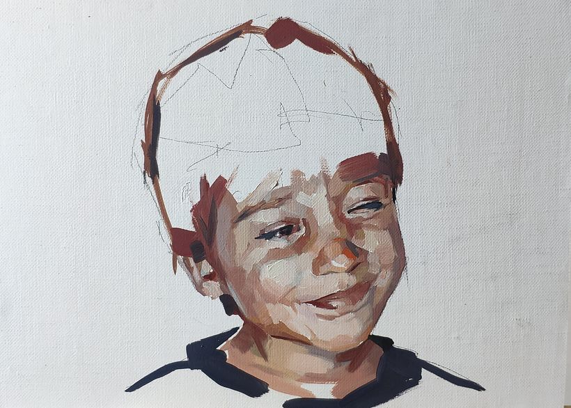 Retrato al óleo de mi hijo. 3