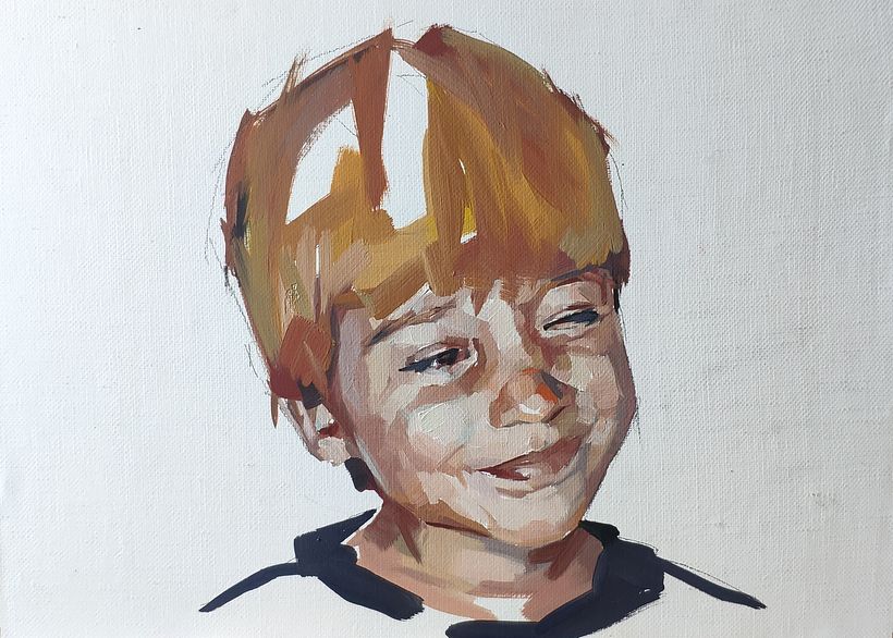 Retrato al óleo de mi hijo. 4