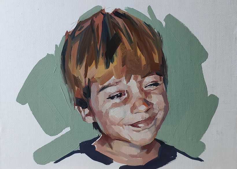 Retrato al óleo de mi hijo. 6