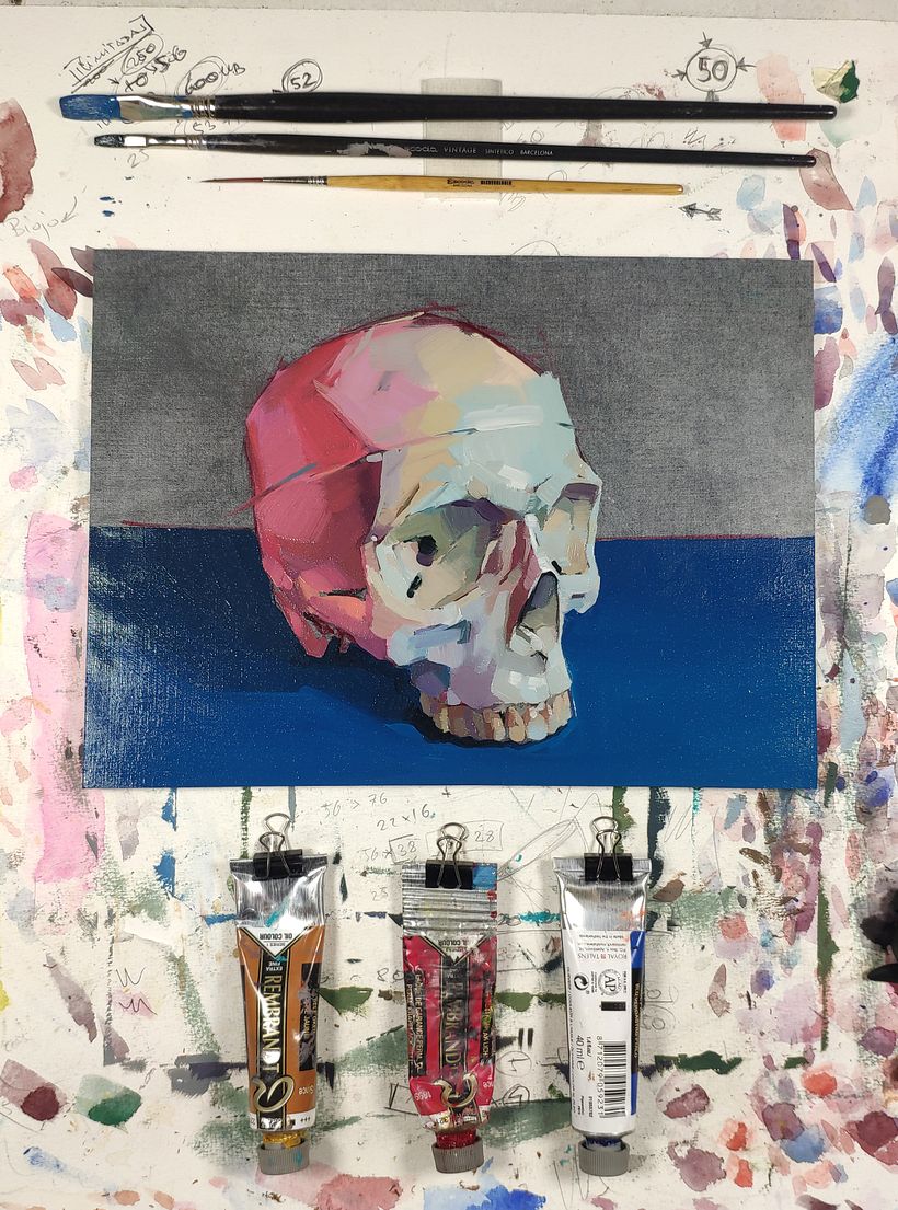 Calavera al óleo. -1