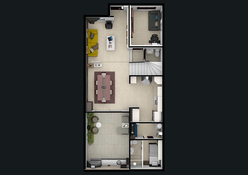 Diseño de Interiores TownHouse Bonaventure Home 1