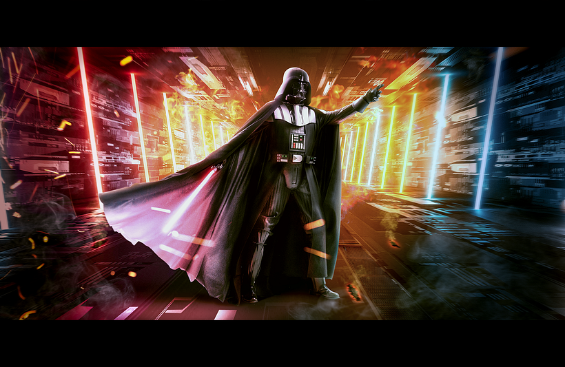 Mi proyecto Vader. Me encantó el tema de las barras negras, muy cinematográfico ;)