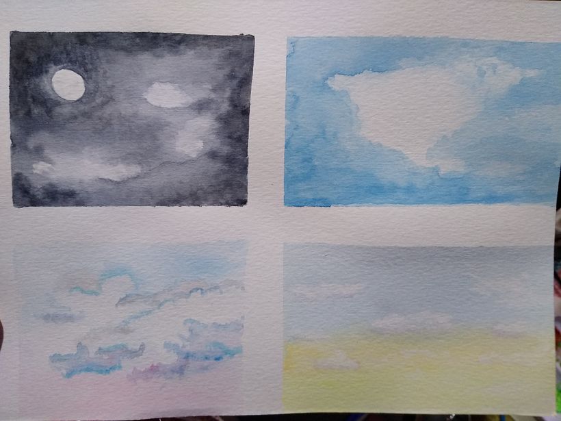 Para concurso pinta tu cielo, aquí diversos cielos y sus nubes.