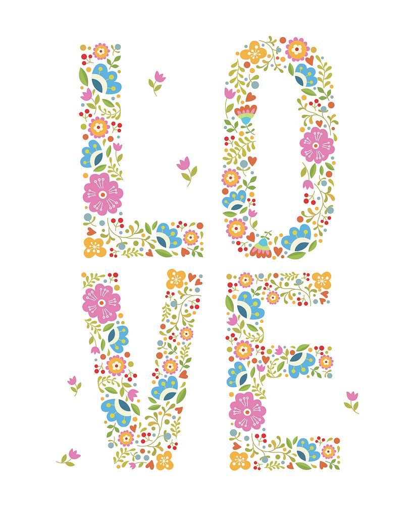 "Love" print and pattern made with love) 0