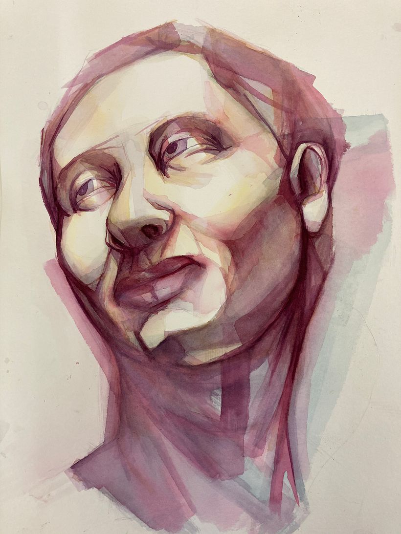 Came back to this after a while and some practice with watercolours. Feels like I'm approaching some semblance of style.