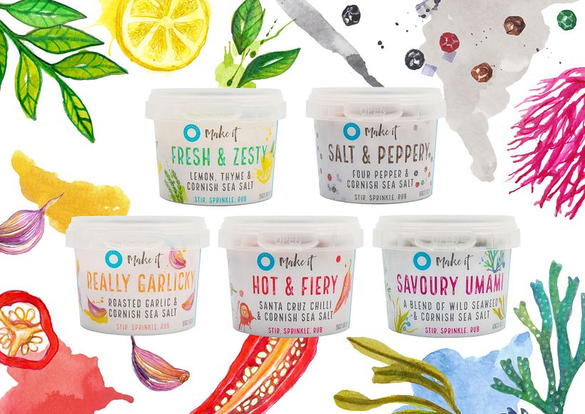 Cornish Seasalt Pots - Geleneksel illüstrasyon