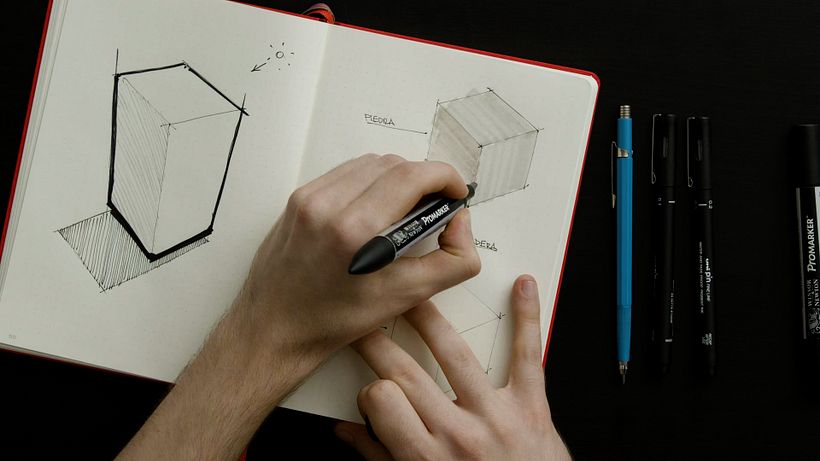 Tutorial Sketching: cómo representar textura de piedra con bolígrafo y marcador 5