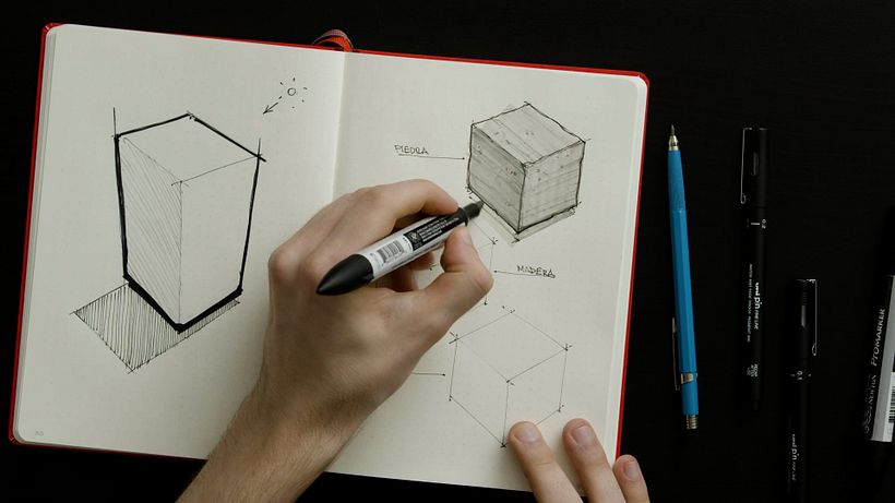Tutorial Sketching: cómo representar textura de piedra con bolígrafo y marcador 13