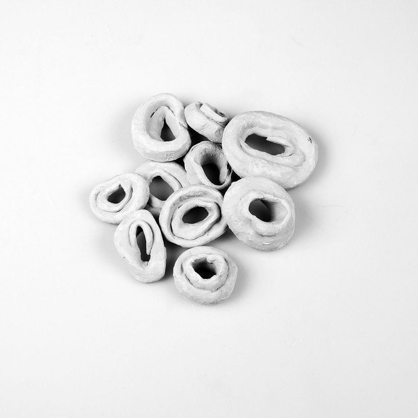 Interpretación en 3D: piezas de cerámica.