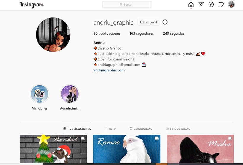Página de IG Andriu Graphic