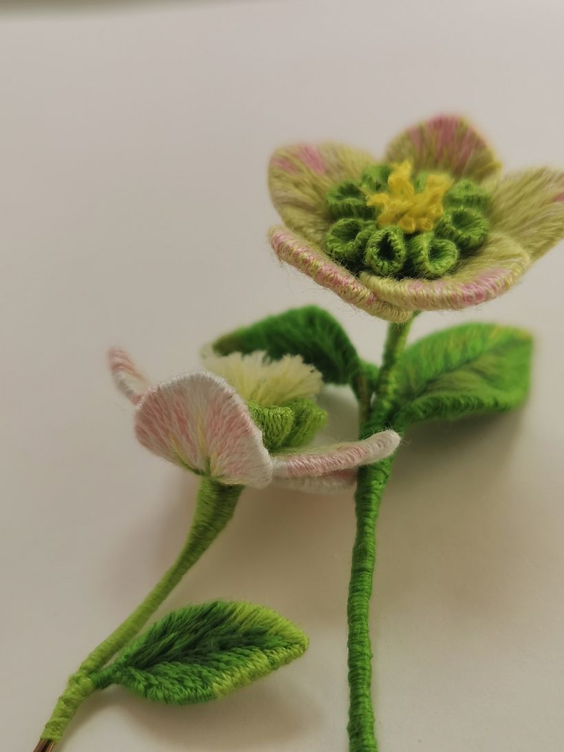 3D Embroidery -  Hellebore 3