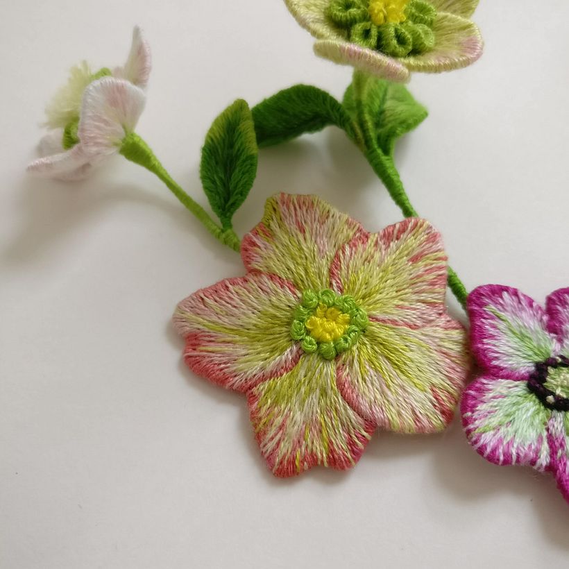 3D Embroidery -  Hellebore 4