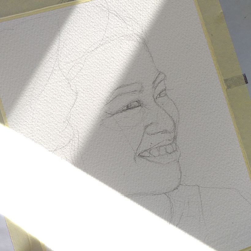 My project in Artistic Portrait with Watercolors course: MY WIFE'S PORTRAIT 1