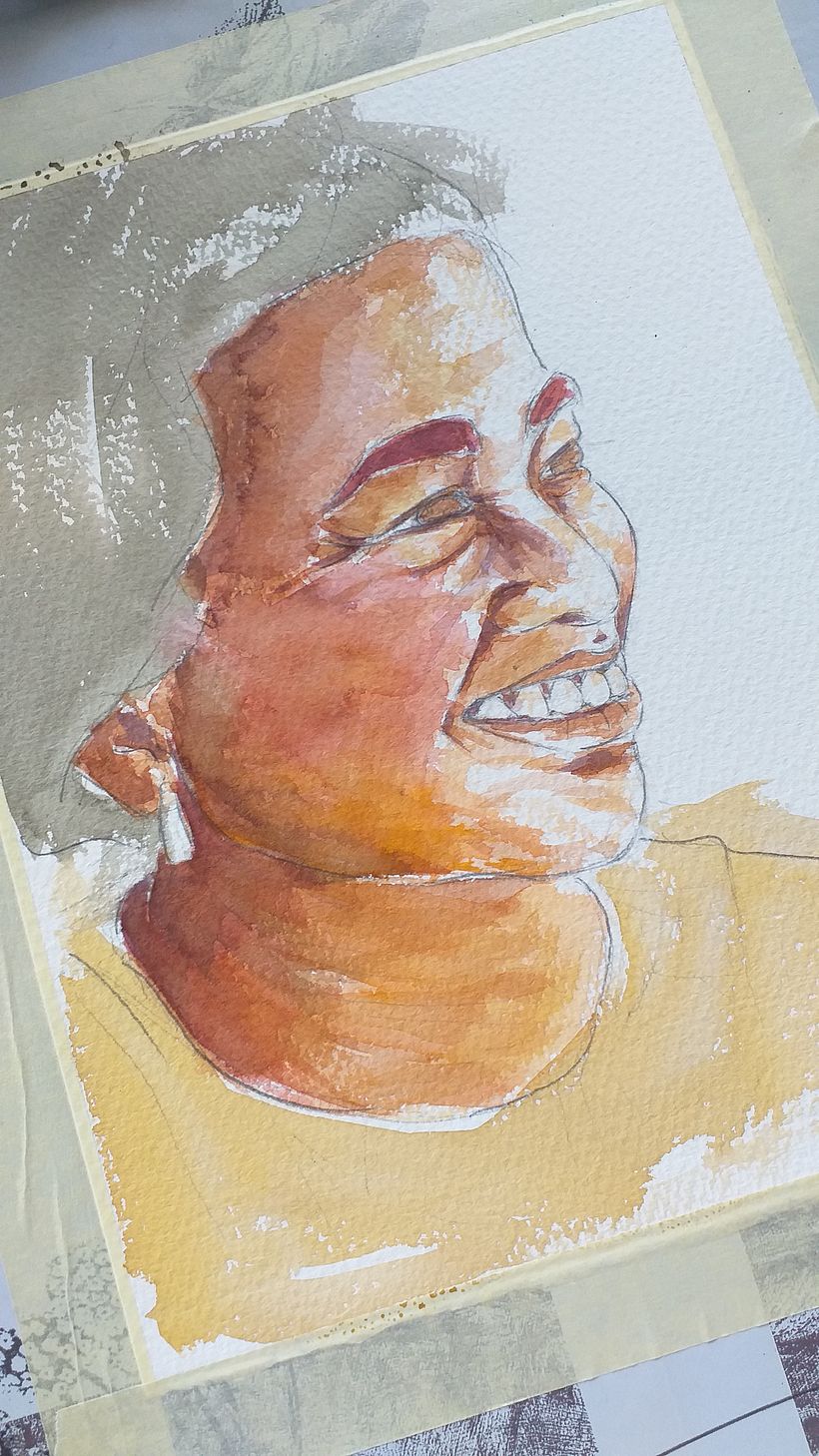 My project in Artistic Portrait with Watercolors course: MY WIFE'S PORTRAIT 3