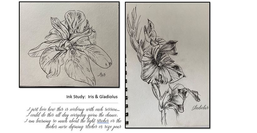 My projects in Botanical Watercolor Sketchbook course 0