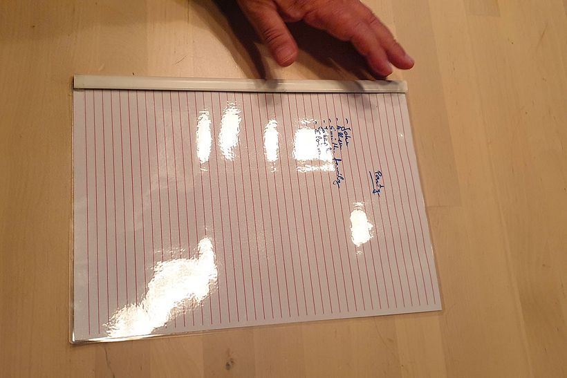 Guest list on the striped side.