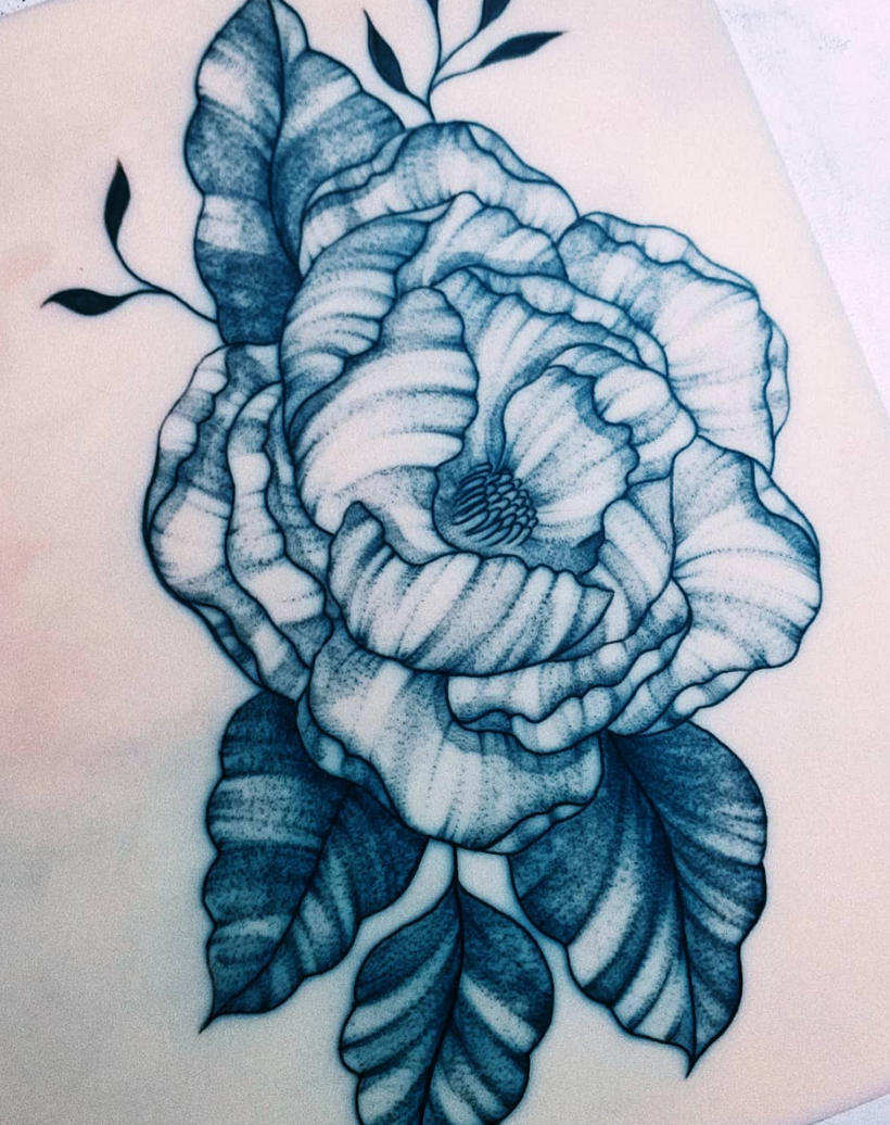 Mi Proyecto del curso: Tatuaje botánico con puntillismo 1