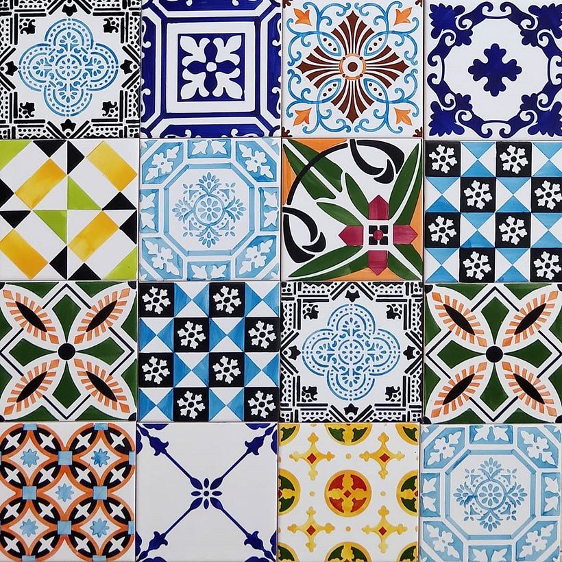 Portuguese hand painted tiles for a kitchen - Innendesign