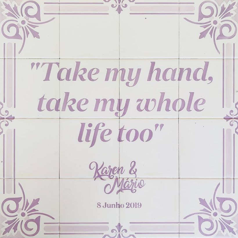 Personalized tile mural for a wedding 0