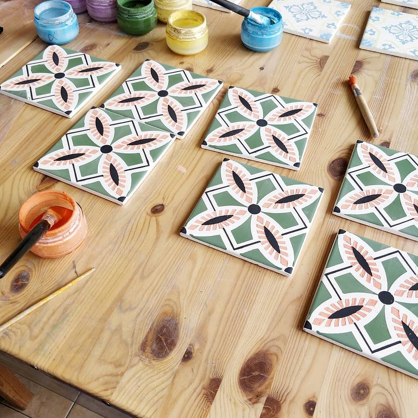 Hand painted traditional Portuguese tiles - Anselmo Braancamp 637 2