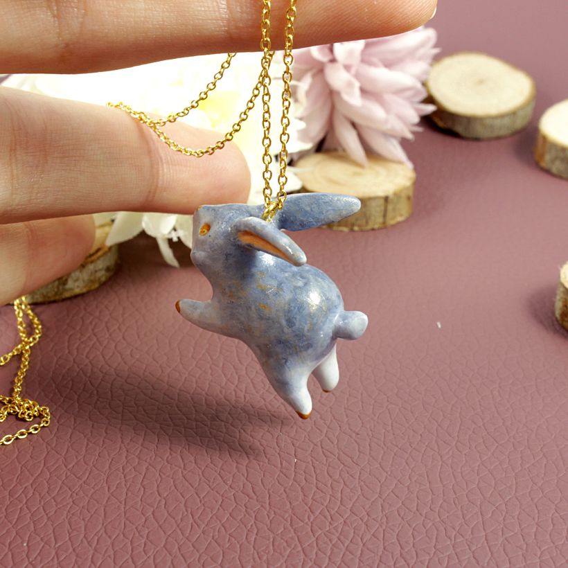 Bunny Necklace in Polymer Clay 2
